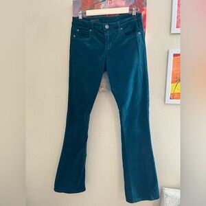 Kut from the Kloth Farrah Baby Bootcut Teal Green Corduroy Pants Size 6